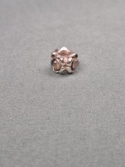 Silver Flower Bead Charm Bracelet Charm No Stone Metal Floral Theme Flower Shape