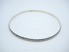 Danecraft Sterling Silver 2.8mm Raised Ball Pattern Bangle Cuff Bracelet