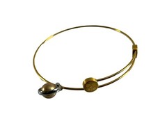 Ernstes Design Bracelet Bangle Thin Gold Tone Dangle Bead Charm