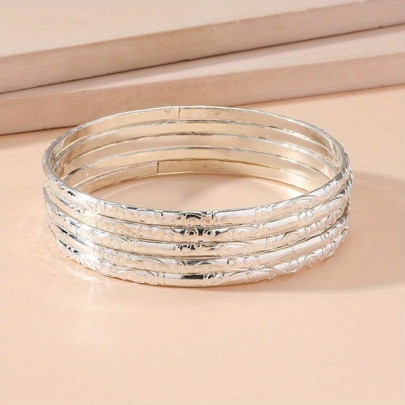 Women's Fashion Bracelet Set Geometric Circle Elegant Bracelet Alloy 5 PCS gallery