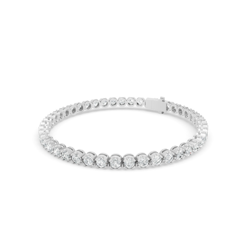 5.09 ctw Diamond Crown Collet 14K White Gold Tennis Bracelet gallery