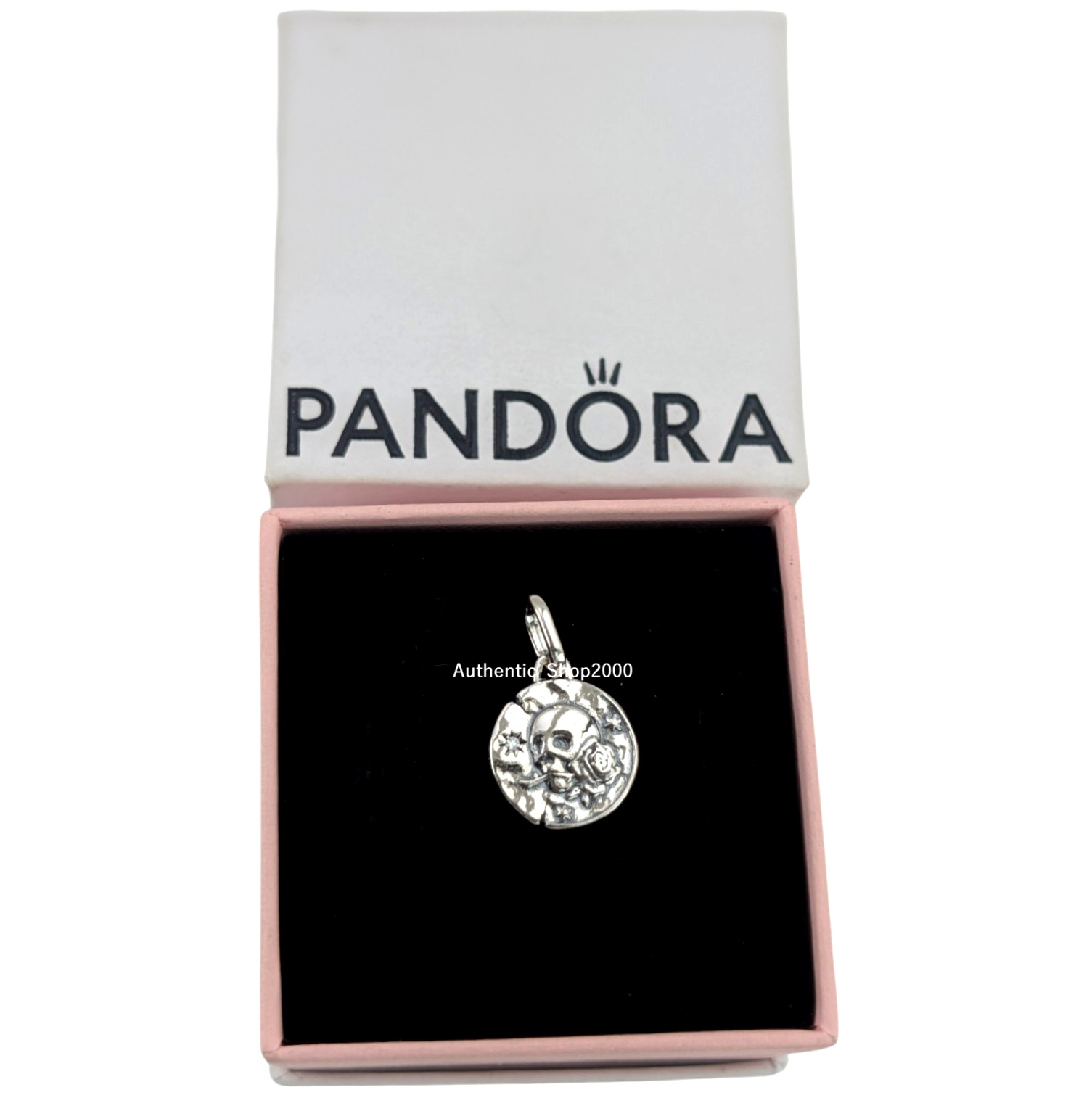 NEW 100% Authentic PANDORA 925 Ale Vintage Skull Medallion Coin Charm 794089C01 gallery