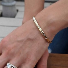 1Ct Simulated Diamond Stackable Women Bangles Bracelet 14K Yellow Gold Finish