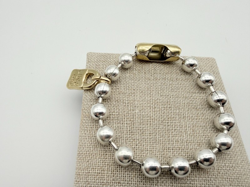 NEW Uno de 50 SNOWFLAKE Bracelet Sterling Silver 18k Gold Plated Beads Large gallery
