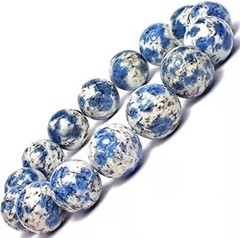 Natural K2 Azurite Volcanic Big Round Beads Gemstone Power Bracelet 15mm AAAA