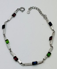 DaneCraft Tarnish Free 925 Sterling Silver Multicolor CZ  Bracelet 7”+1”Ext