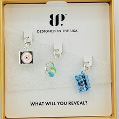 Bomb Party Gem Society Charm Set “Throwback Tracks” Silver Plating