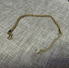 Gold Tone Cable Chain Bracelet, Metal, No Stone, Lobster Clasp