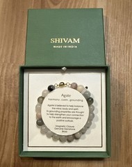 Shivam Agate & Brass Magnetic Closure Bracelet FAST SHIPPING