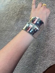 Cuff Silver Bracelet Bangle Wedding Cuff Metal Costume Statement Armor Bracer