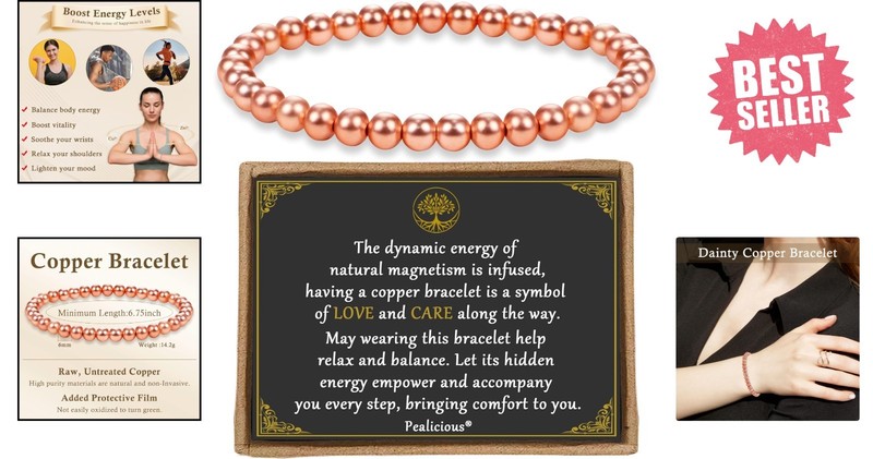 Dainty Copper Bead Bracelet for Him and Her - Thoughtful Gift for Any Occasion gallery