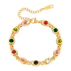 Colorful Bejeweled Bracelets For Women Dainty Natural CZ Stone Bracelets Jewelry