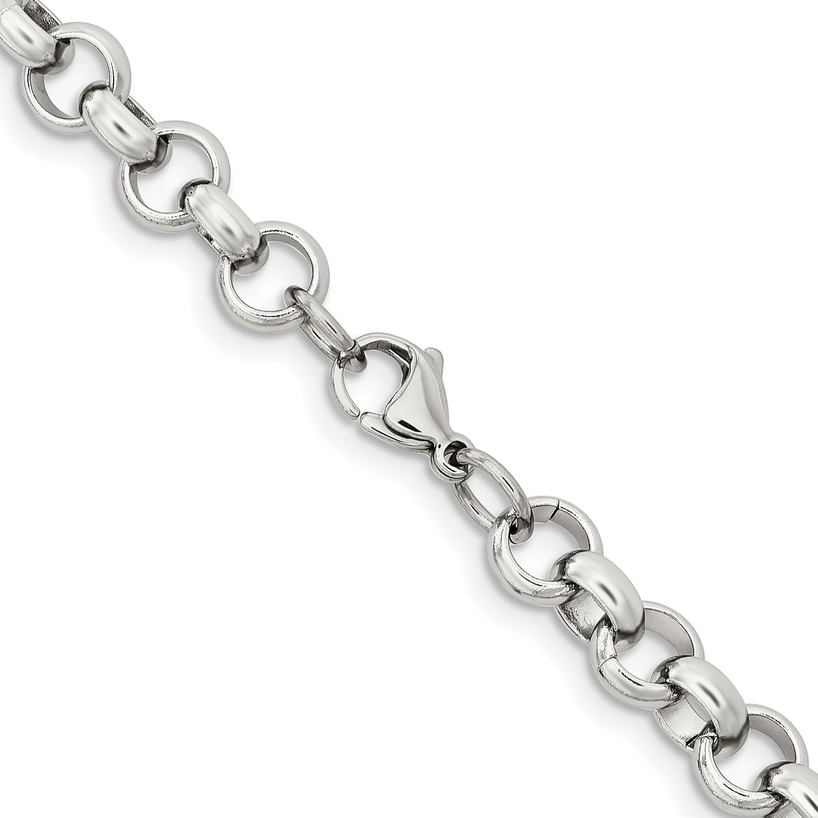 Chisel Stainless Steel Polished 8mm 24 inch Rolo Chain SRN232 gallery