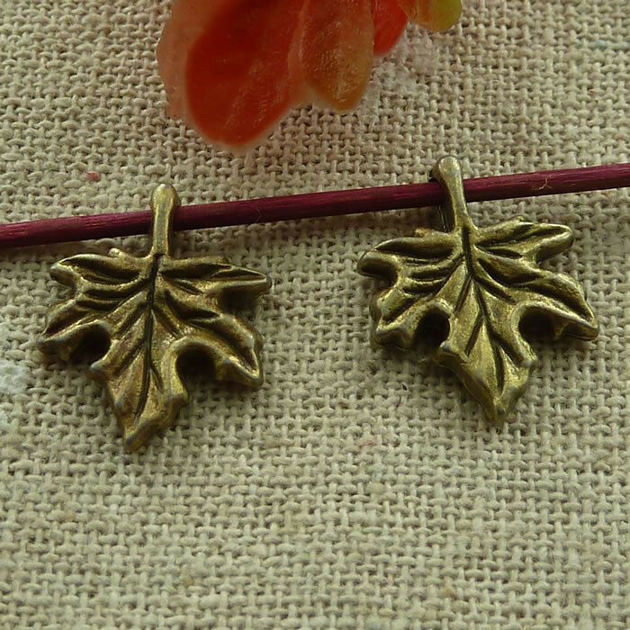 Free Ship 130 pcs Antique bronze leaf charms 17X14mm L-2847 gallery