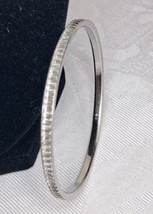 Swarovski bangle bracelet baguette cut clear crystal White Rhodium plated signed