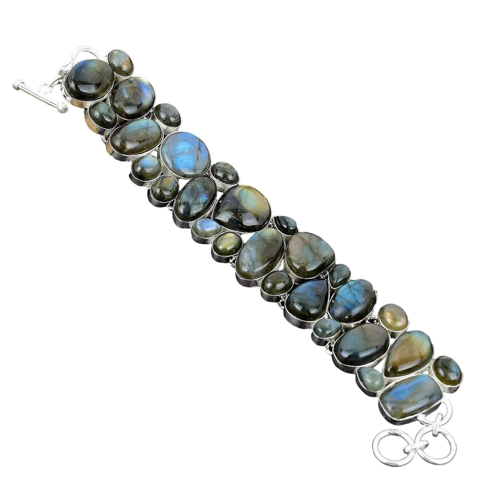 Labradorite Silver Bracelet 925 Sterling Silver Bracelet Handmade Bracelet gallery