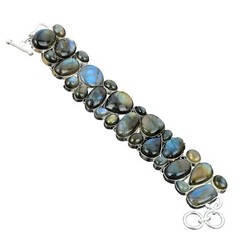 Labradorite Silver Bracelet 925 Sterling Silver Bracelet Handmade Bracelet