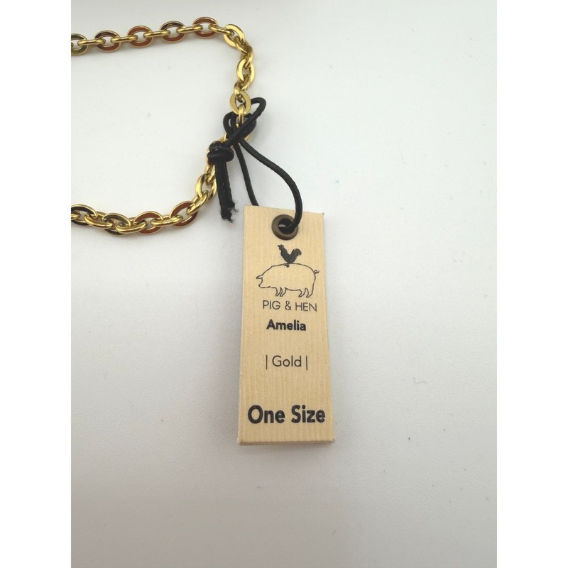 Pig & Hen Amelia Gold Chain Bracelet Handmade in Amsterdam One Size New with Box gallery