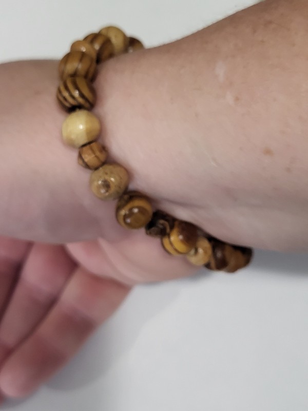 Olive Wood Bracelet Handmade Bethlehem Jerusalem 5mm & 8mm Beads for men woman gallery
