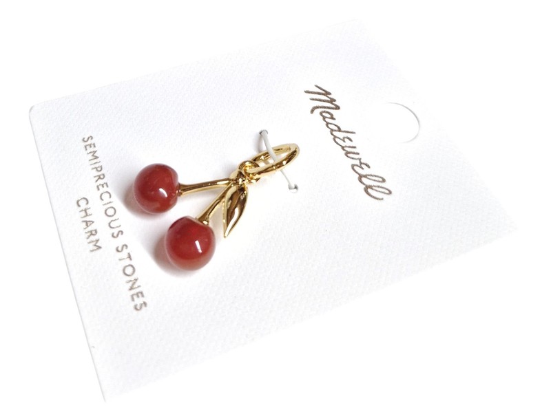 Madewell Semiprecious Cherry Charm Antique Gold Red Brass Nickel Safe NZ803 New gallery