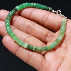 Natural Shaded Chrysoprase 4-5mm Rondelle Gemstone Handmade Jewelery Bracelet 7″