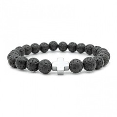 Stretchy Lava Rock Bracelet 6 mm beads and 7.5 in length