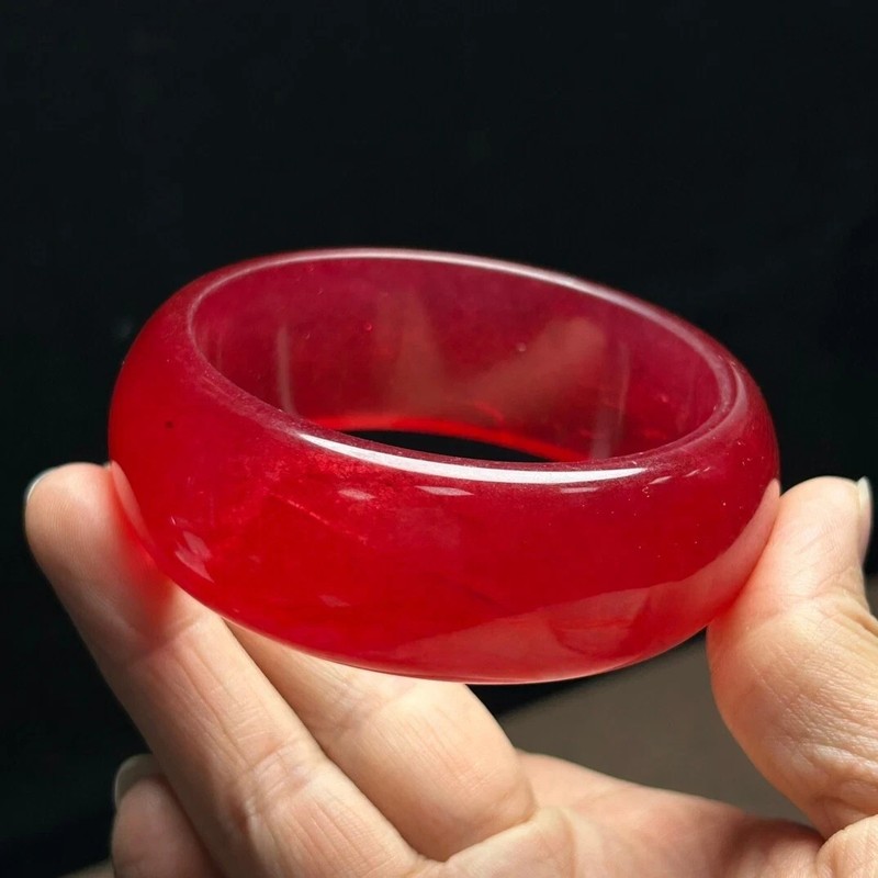 Real Natural Burmese Ice tyre red Jade jadeite Bracelets Bangle 57mm gallery