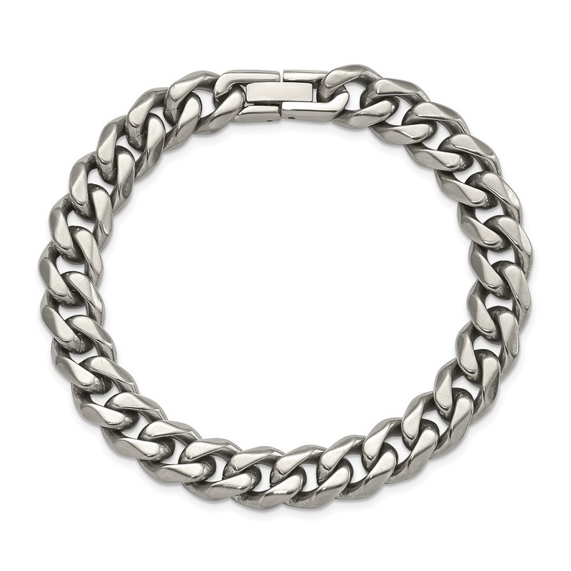 Titanium Polished 10.00mm Curb Chain Bracelet 8" 19.87gm Gift for Mother gallery
