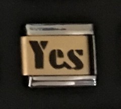 Yes Gold Plated Center Italian CHARM Link 9MM K2022BG4