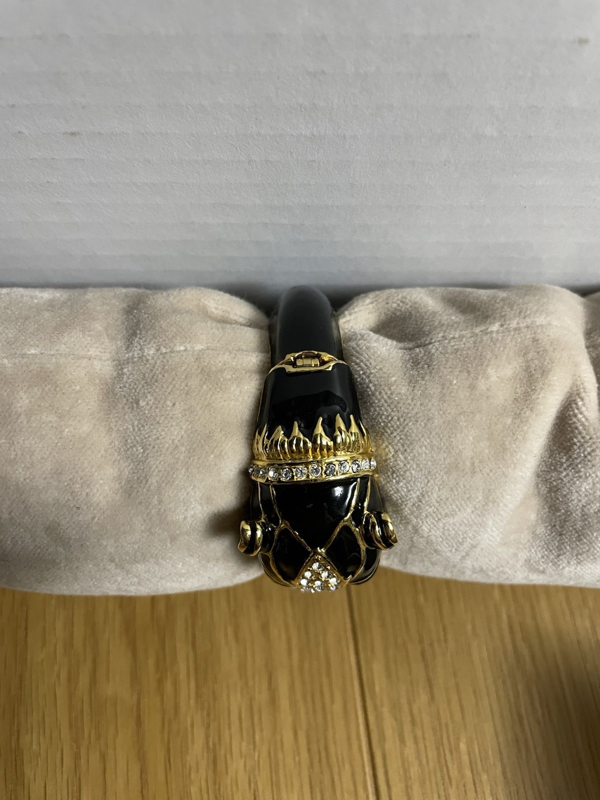 Panther Bangle with Rhinestones and Hinge Open gallery