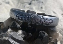 Fine silver Buddhism Bangle Bracelet