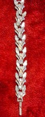 Vintage Mid-Century Silver-Tone Rhinestone Leaf Link Bracelet