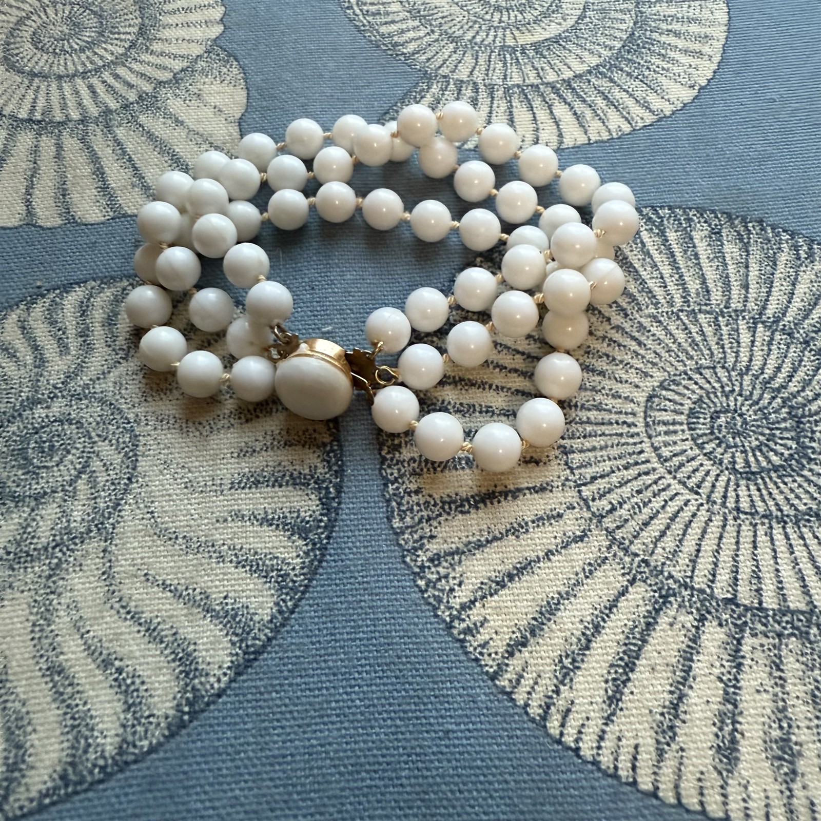 Vintage Beaded Bracelet White 3 Strand Hong Kong gallery