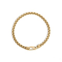 Mens Solid Stainless Steel 5mm Round Box Bracelet 9″