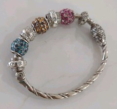 Exquisite Interchangeable Charm Cuff Bracelet