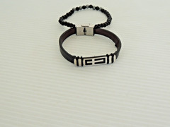 Black Bracelet Men’s Leather Stainless Steel from CSIKSOMLYO church was blessed