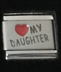 Red Heart Love My Daughter Laser WHOLESALE ITALIAN CHARM Link 9MM K2022BG5
