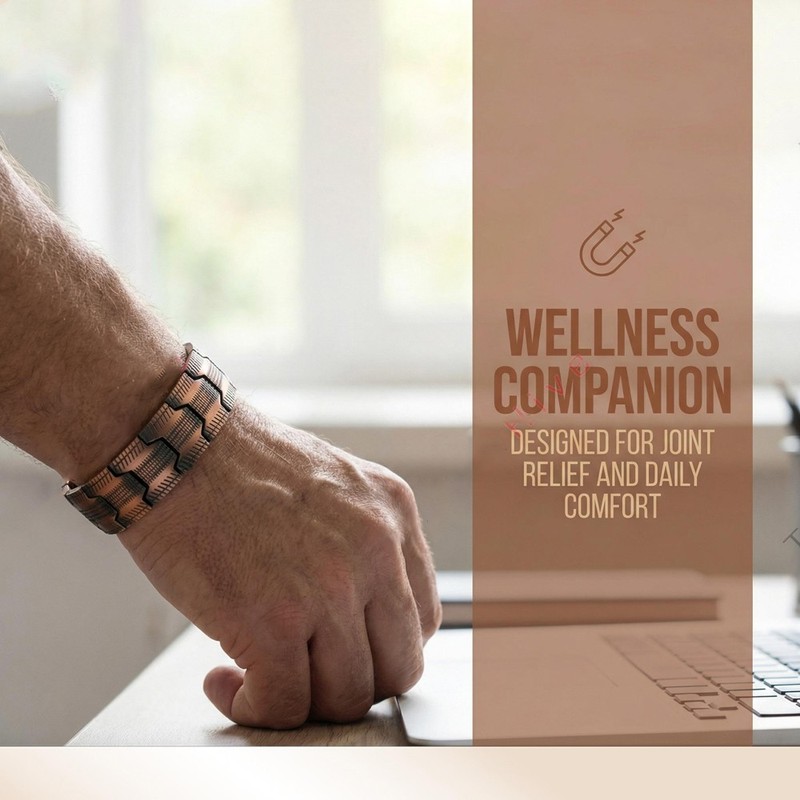 High Grade Mens 99% Copper Magnetic Bracelet Set(7pc) 3500 Gauss Therapy Jewelry gallery