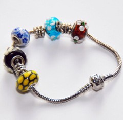 Fashion Coloured Glaze Charm Bracelet (colour as the photo shown), charm bangle