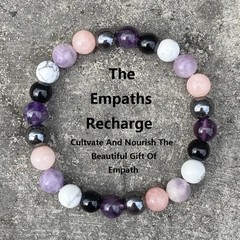 Black Tourmaline Rose Quartz Hematite Round Crystal Bracelet Gift for Nana Women