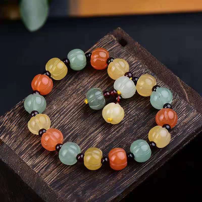 Jade Bracelet Natural Lighter Imperial Beads Charm Stretchy Handmade Gemstone gallery