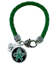 Custom Cerebral Palsy Awareness Leather Bracelet Jewelry Initial Family Charm