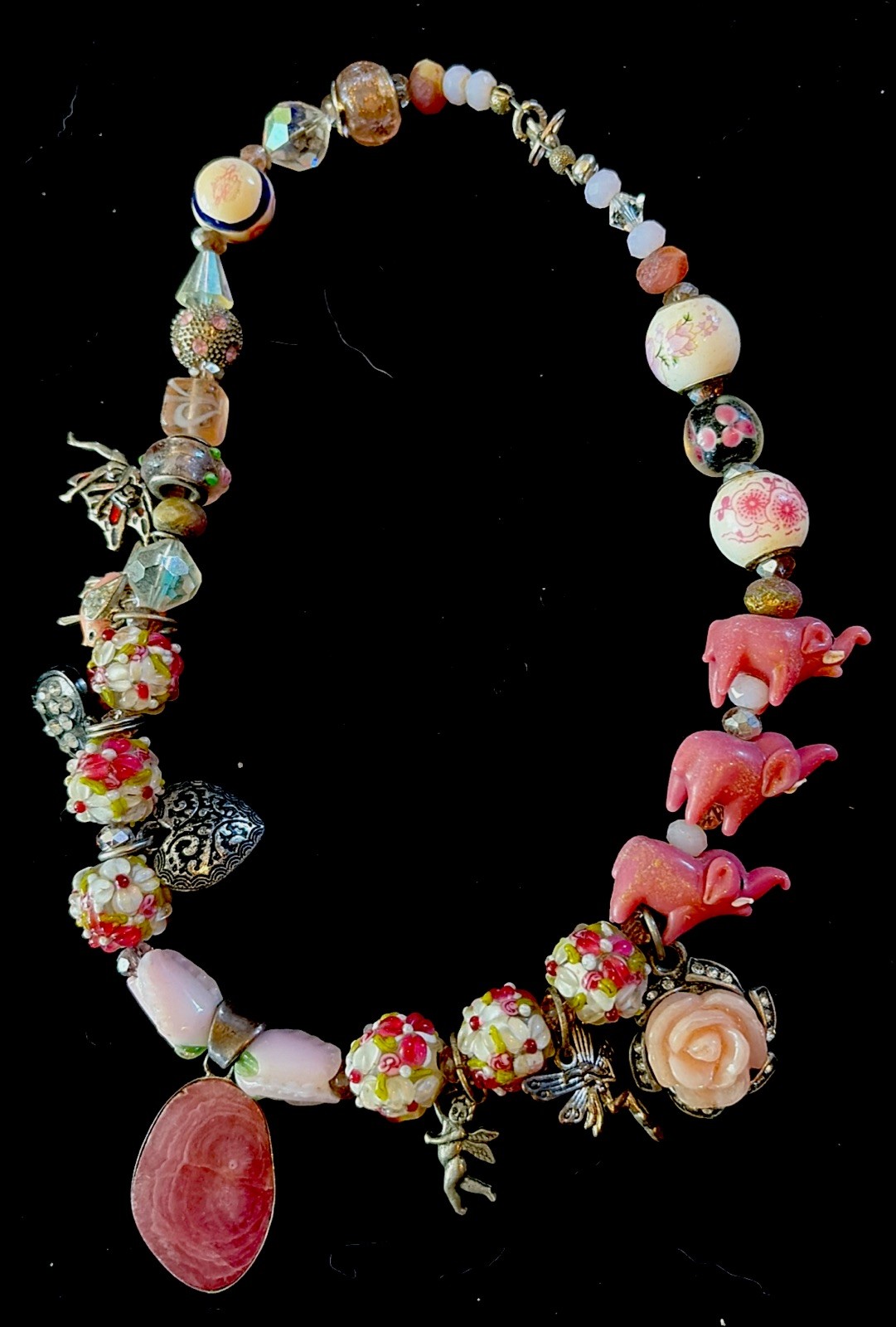 Charm Bracelet With Pink Elephants And More! gallery
