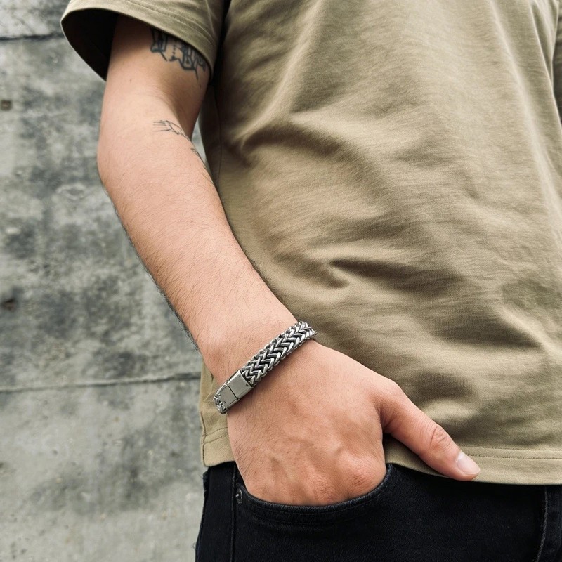 Stainless Steel Bracelet Jewelry Hidden Locks Hand Chain Men's Bangle Viking Box gallery