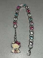 Hello Kitty Bracelet Rhinestone Enamel Dangle Charm Sanrio