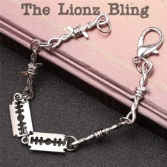 Punk Rock Emo Goth Silver Barbed Wire Chain & Razor Blade Bracelet – 8 1/4″
