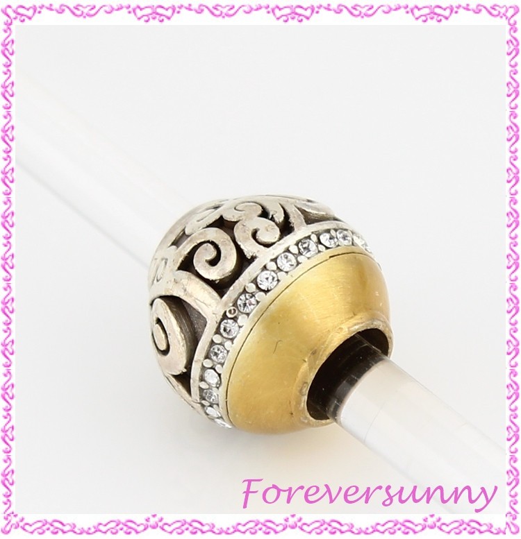 Brighton Shadow Play Two-Tone Brushed Gold Silver Bead Spacer gallery