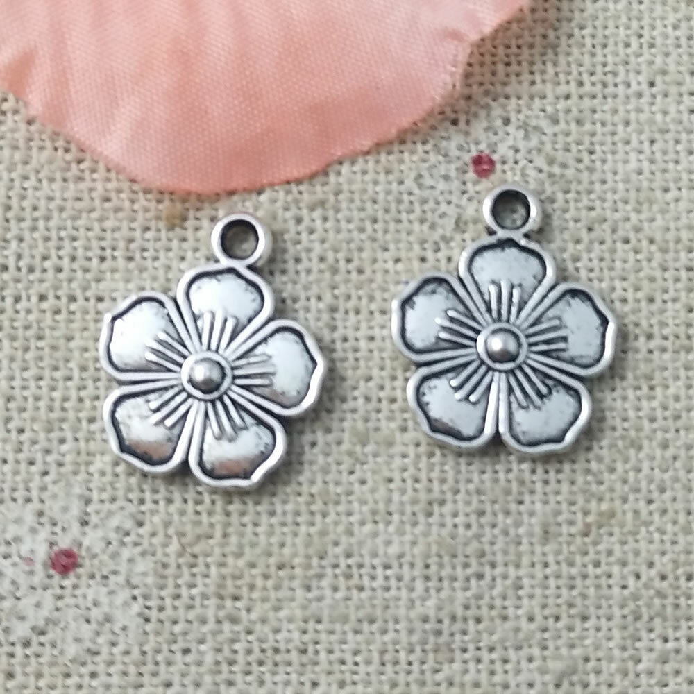 Free Ship 152 Pcs Tibetan Silver Flower Charms Pendant 16X13MM L-5200 gallery