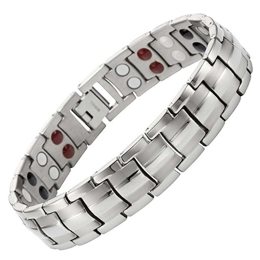 Silver Magnetic Bracelet Therapy Arthritis Pain Relief 4 Element Energy Stress gallery