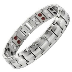 Silver Magnetic Bracelet Therapy Arthritis Pain Relief 4 Element Energy Stress